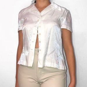 VINTAGE SATIN WHITE BLOUSE